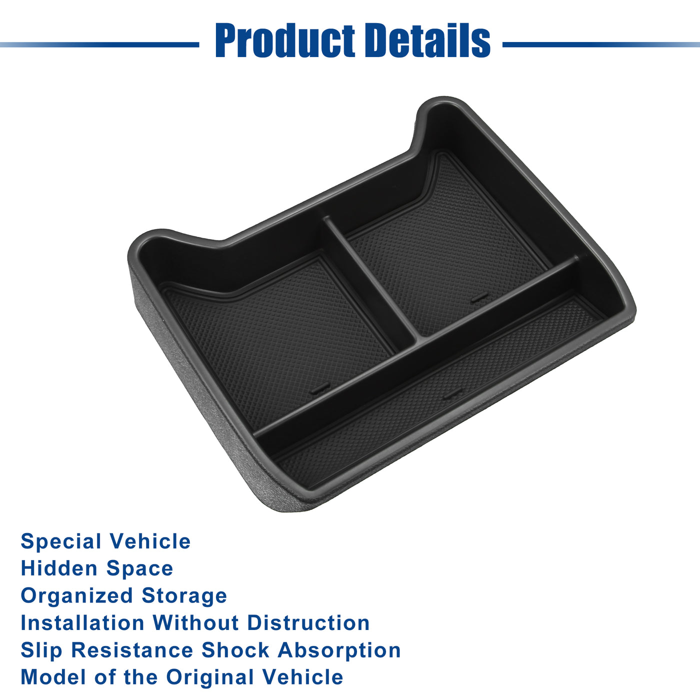 ACROPIX Front Center Console Organizer Tray Fit for VW ID.4 2021 - 2023 - Pack of 1 Black