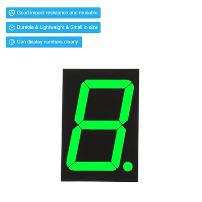 Harfington LED Display Digital Tube, 2 Pack Common Anode 7 Segment 10 Pin 1 Digit 6V LED Display Module for Electronic Driver Board, Green