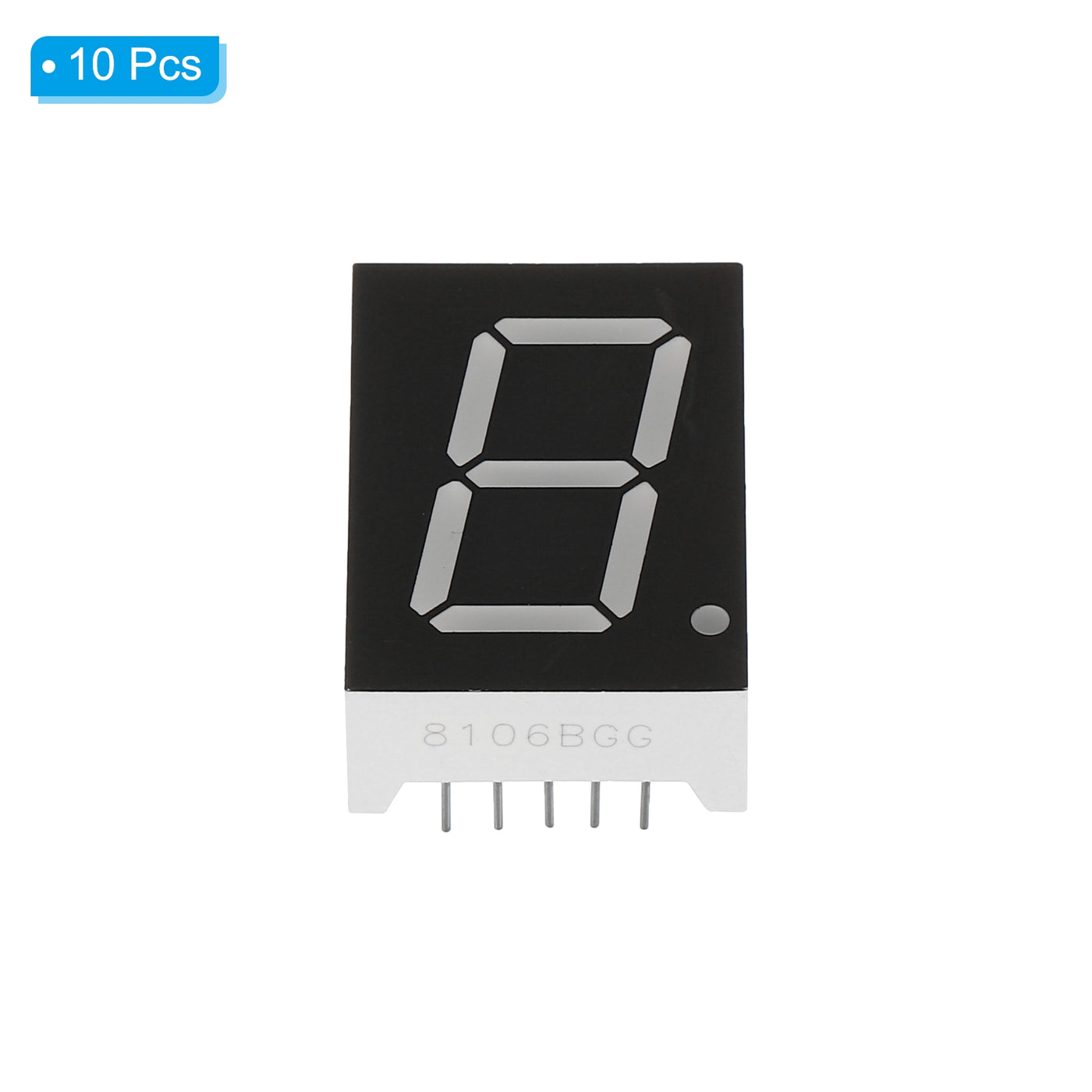 Harfington LED Display Digital Tube, 10 Pack Common Anode 7 Segment 10 Pin 1 Bit 3.3V 0.8" Digit Height LED Display Module for Electronic Driver Board, Green