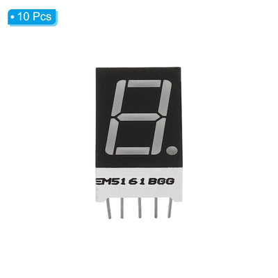 Harfington LED Display Digital Tube, 10 Pack Common Anode 7 Segment 10 Pin 1 Bit 3.3V 0.56" Digit Height LED Display Module for Electronic Driver Board, Green