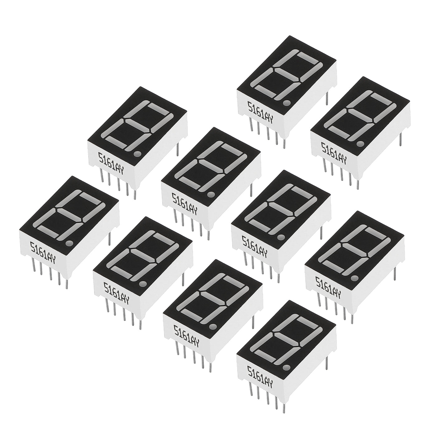 Harfington LED Display Digital Tube, 20 Pack Common Cathode 7 Segment 10 Pin 1 Bit 2.1V 0.56" Digit Height LED Display Module for Electronic Driver Board, Yellow