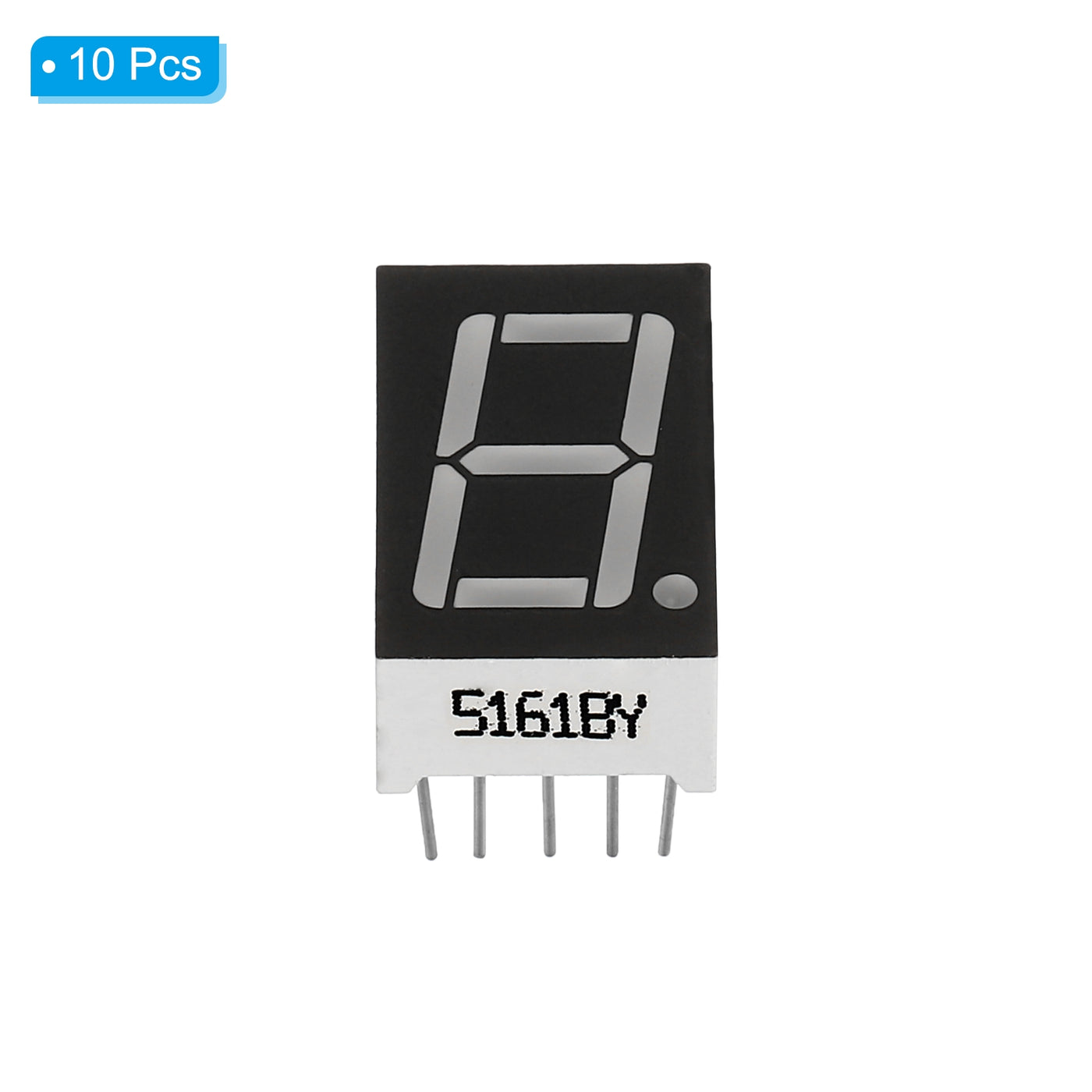 Harfington LED Display Digital Tube, 10 Pack Common Anode 7 Segment 10 Pin 1 Bit 2.1V 0.56" Digit Height LED Display Module for Electronic Driver Board, Yellow