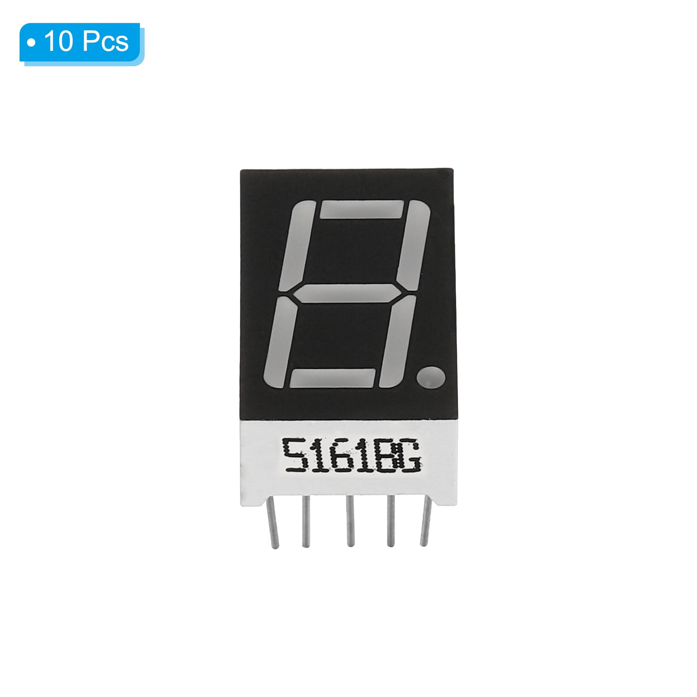 Harfington LED Display Digital Tube, 10 Pack Common Anode 7 Segment 10 Pin 1 Bit 2.2V 0.56" Digit Height LED Display for Electronic Driver Board, Yellow Green