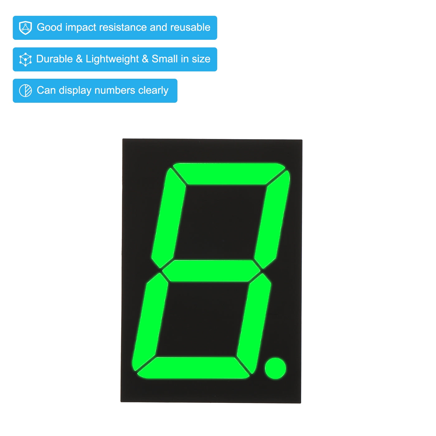Harfington LED Display Digital Tube, 2 Pack Common Anode 7 Segment 10 Pin 1 Digit 9V LED Display Module for Electronic Driver Board, Green