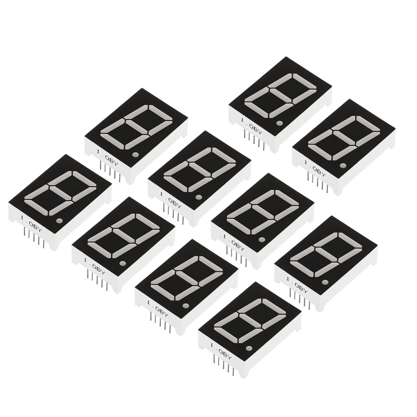 Harfington LED Display Digital Tube, 10 Pack Common Anode 7 Segment 10 Pin 1 Bit 2.1V 1" Digit Height LED Display Module for Electronic Driver Board, Yellow