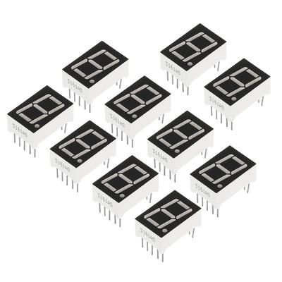 Harfington LED Display Digital Tube, 20 Pack Common Cathode 7 Segment 10 Pin 1 Bit 2.1V 0.56" Digit Height LED Display Module for Electronic Driver Board, Red