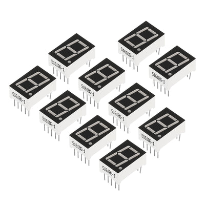 Harfington LED Display Digital Tube, 20 Pack Common Anode 7 Segment 10 Pin 1 Bit 2.1V 0.56" Digit Height LED Display Module for Electronic Driver Board, Red