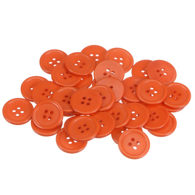 Harfington 100pcs 32L Sewing Buttons 3/4" Resin Round Flat 4-Hole Craft Buttons, Orange