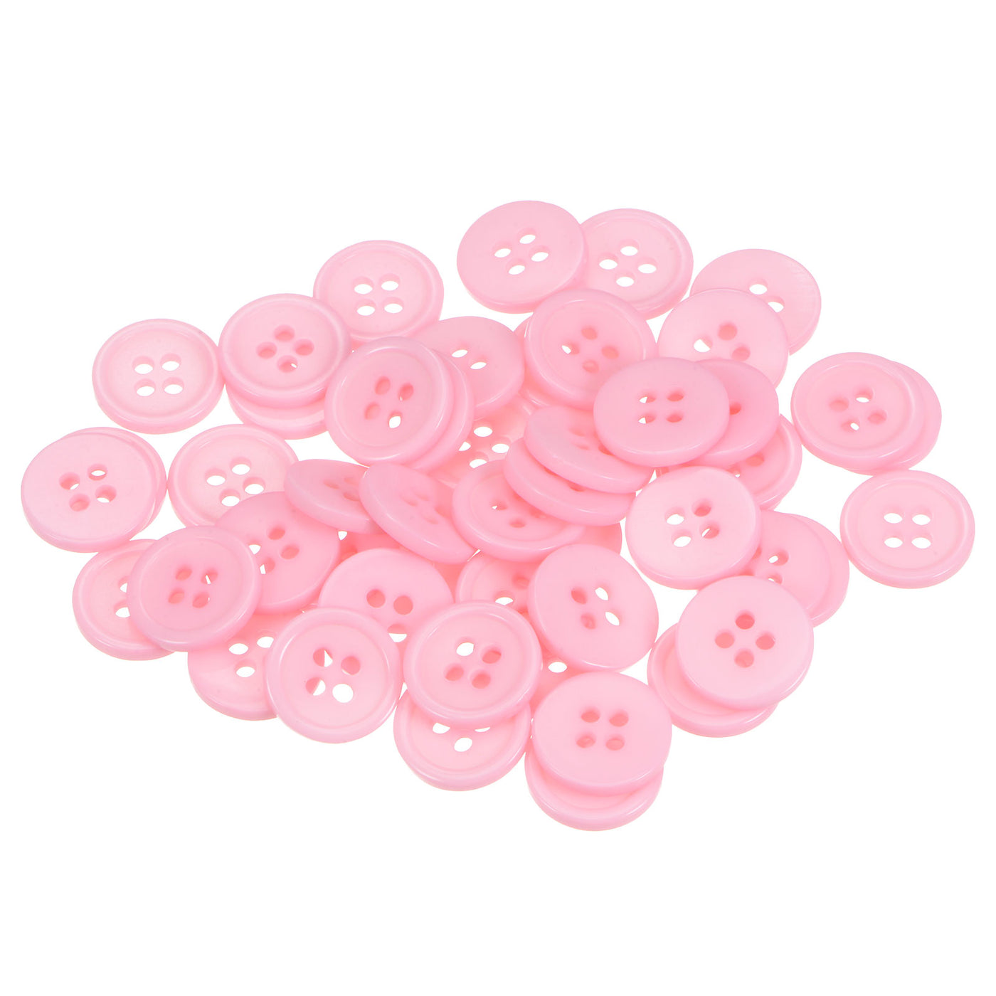 Harfington 160pcs 24L Sewing Buttons 5/8" Resin Round Flat 4-Hole Craft Buttons, Pink