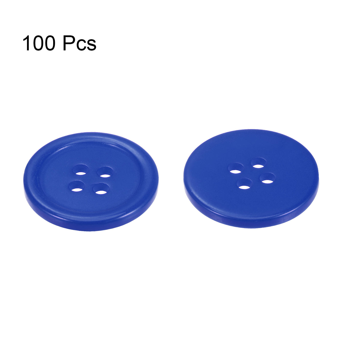 Harfington 100pcs 32L Sewing Buttons 3/4" Resin Round Flat 4-Hole Craft Buttons, Blue