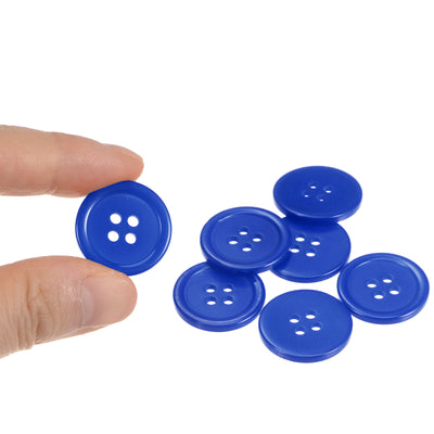 Harfington 100pcs 32L Sewing Buttons 3/4" Resin Round Flat 4-Hole Craft Buttons, Blue