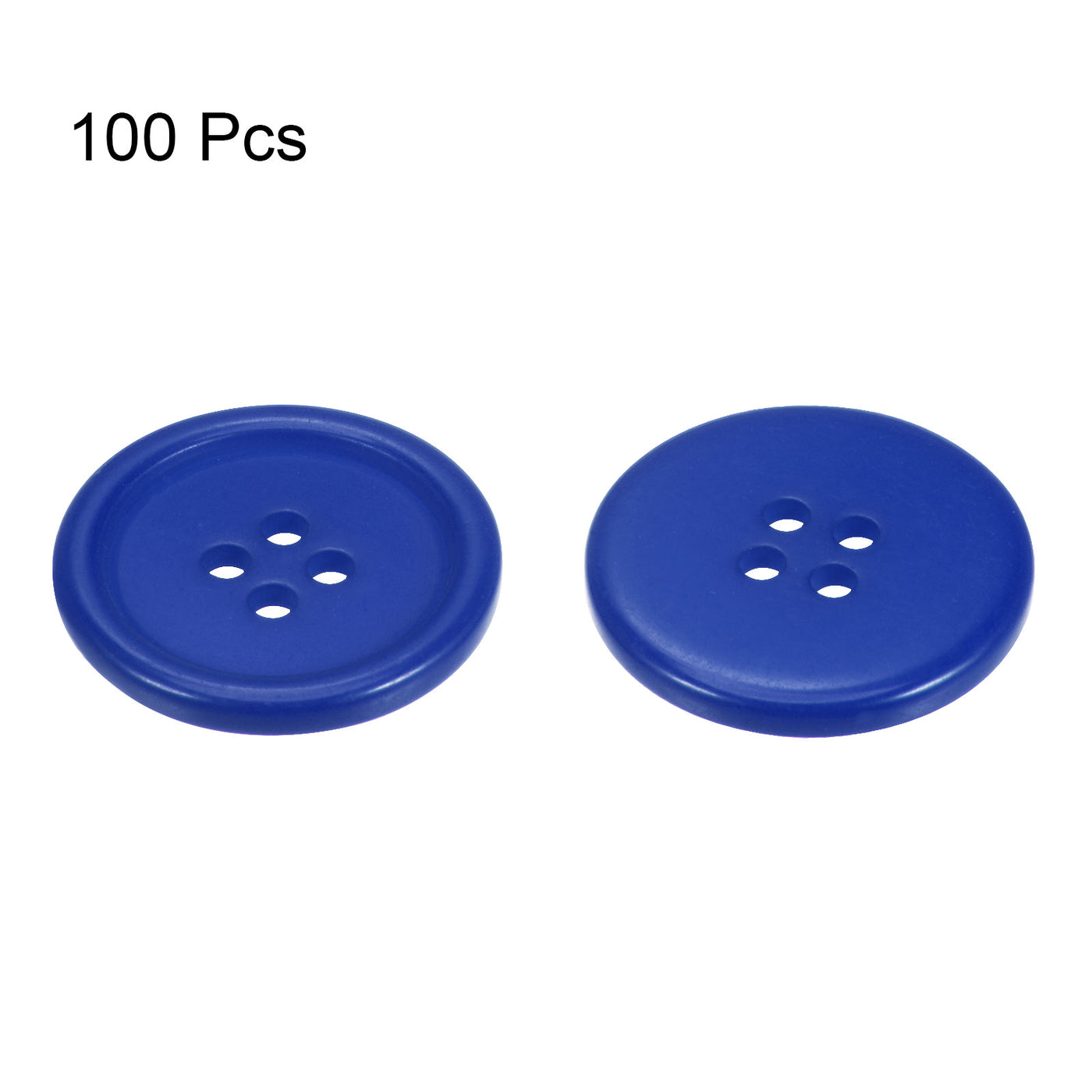 Harfington 100pcs 40L Sewing Buttons 1" Resin Round Flat 4-Hole Craft Buttons, Deep Blue