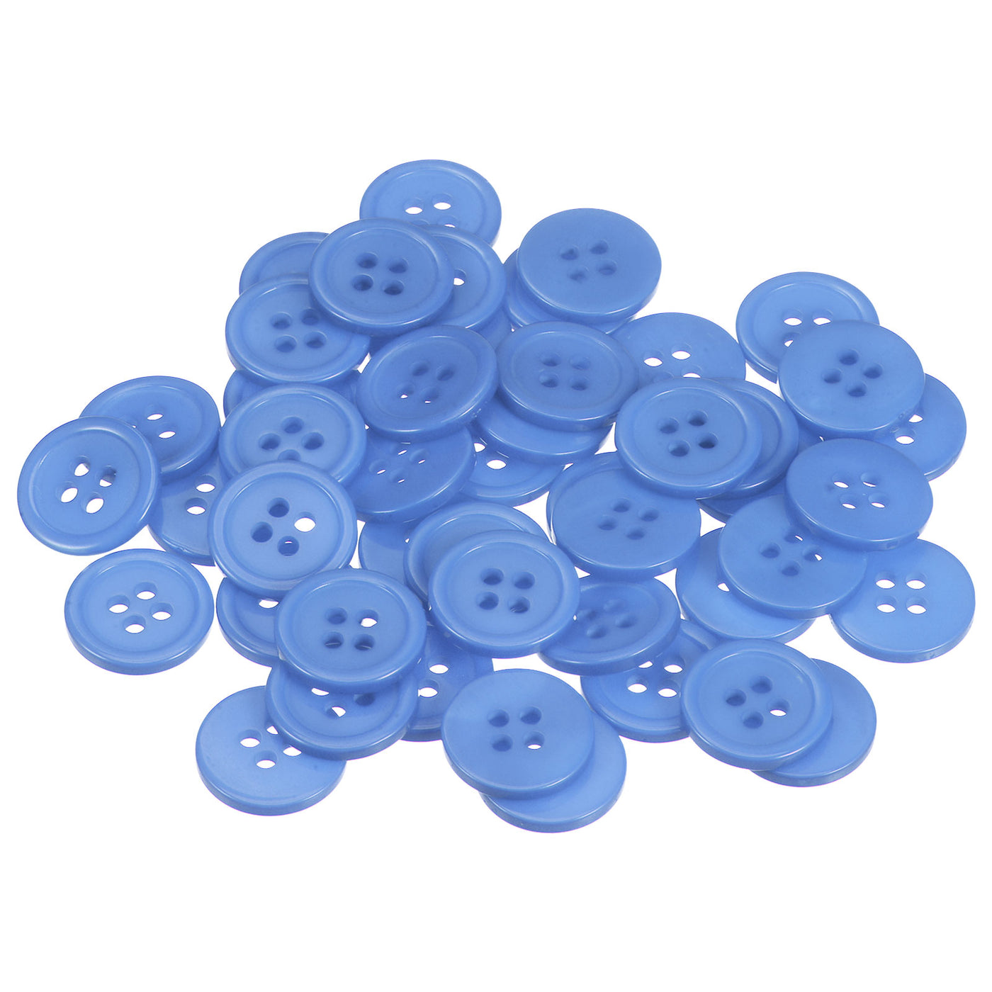 Harfington 160pcs 24L Sewing Buttons 5/8" Resin Round Flat 4-Hole Craft Buttons, Light Blue