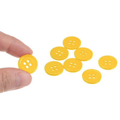 Harfington 160pcs 24L Sewing Buttons 5/8" Resin Round Flat 4-Hole Craft Buttons, Yellow