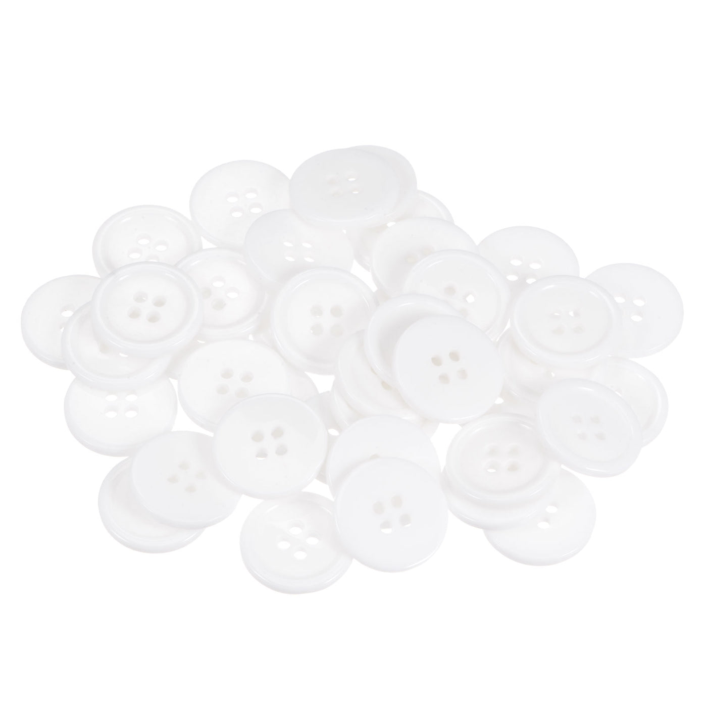 Harfington 100pcs 32L Sewing Buttons 3/4" Resin Round Flat 4-Hole Craft Buttons, White