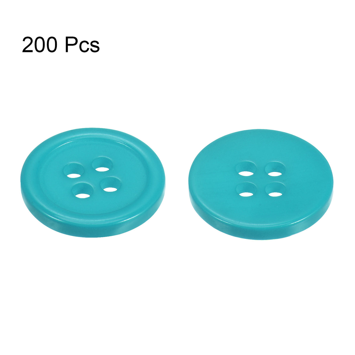 Harfington 200pcs 24L Sewing Buttons 5/8" Resin Round Flat 4-Hole Craft Buttons, Blue