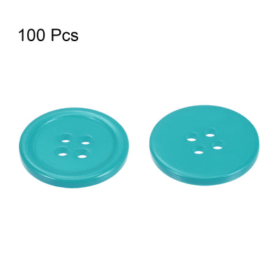 Harfington 100pcs 32L Sewing Buttons 3/4" Resin Round Flat 4-Hole Craft Buttons, Dark Blue