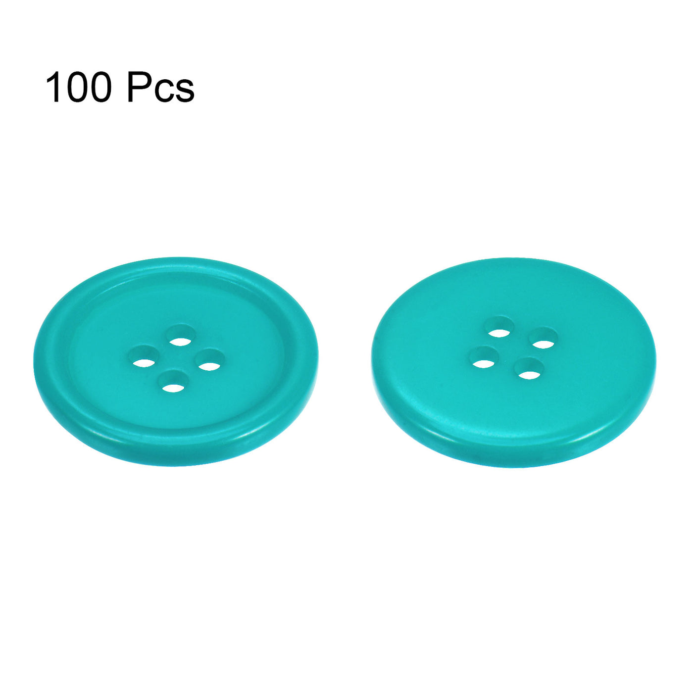 Harfington 100pcs 40L Sewing Buttons 1" Resin Round Flat 4-Hole Craft Buttons, Blue