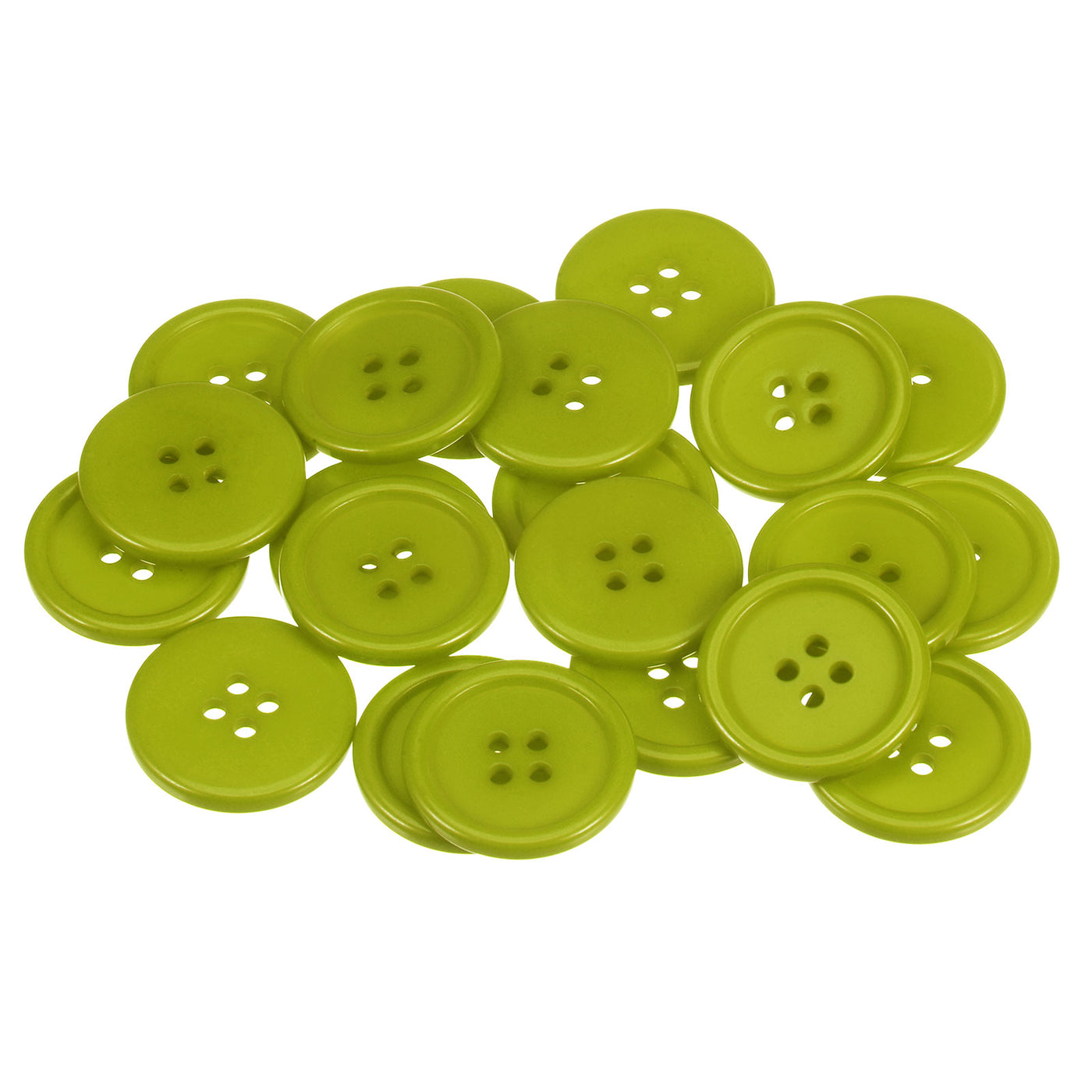 Harfington 60pcs 40L Sewing Buttons 1" Resin Round Flat 4-Hole Craft Buttons, Green