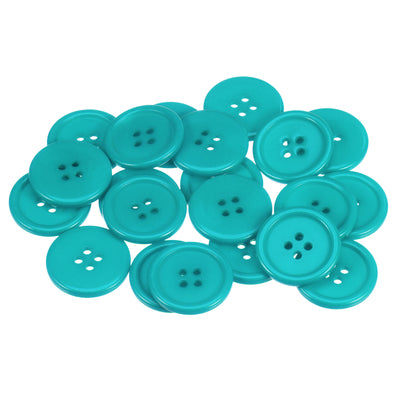Harfington 60pcs 40L Sewing Buttons 1" Resin Round Flat 4-Hole Craft Buttons, Blue