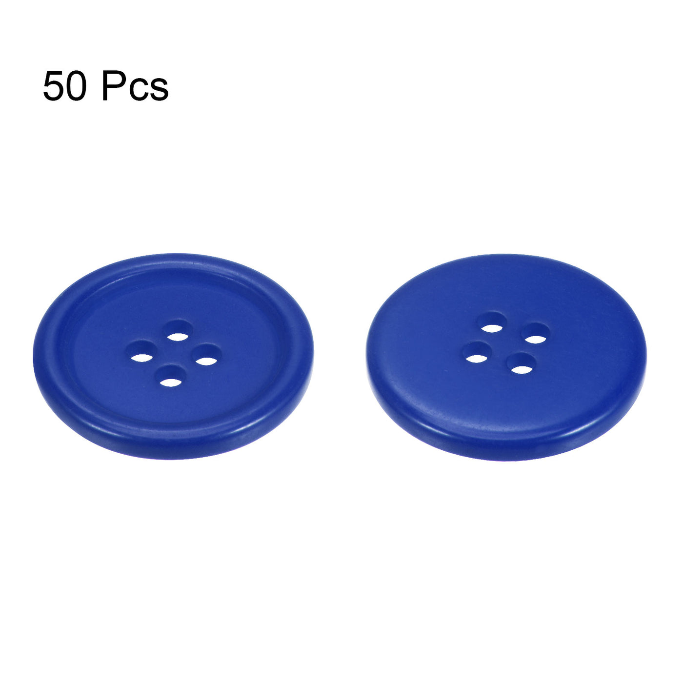 Harfington 50pcs 40L Sewing Buttons 1" Resin Round Flat 4-Hole Craft Buttons, Dark Blue