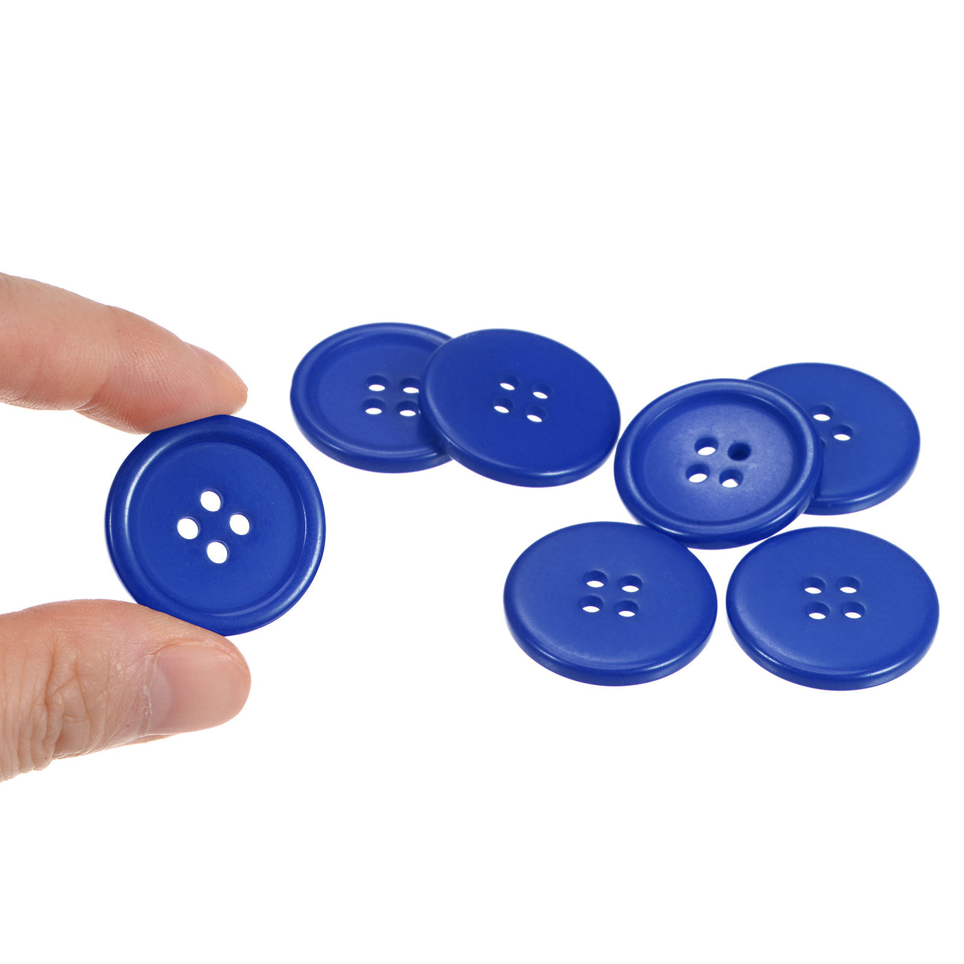 Harfington 50pcs 40L Sewing Buttons 1" Resin Round Flat 4-Hole Craft Buttons, Dark Blue