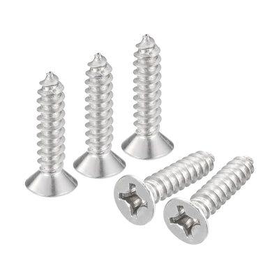Harfington Uxcell #12x1" Wood Screws, 25pcs Phillips Self Tapping Screws 304 Stainless Steel