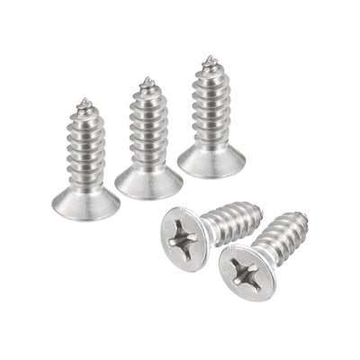 Harfington Uxcell #14x3/4" Wood Screws, 15pcs Phillips Self Tapping Screws 304 Stainless Steel
