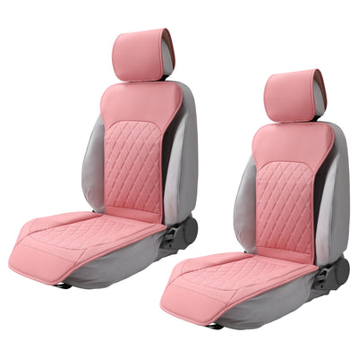 ACROPIX Pink Leather Car Seat Covers for Front Seat Cushion Luxurious Stylish Car Seat Protectors Car SUV Truck Sedan Vehicle Waterproof Non-Slip Universal Ultimate Comfort - Pack of 14