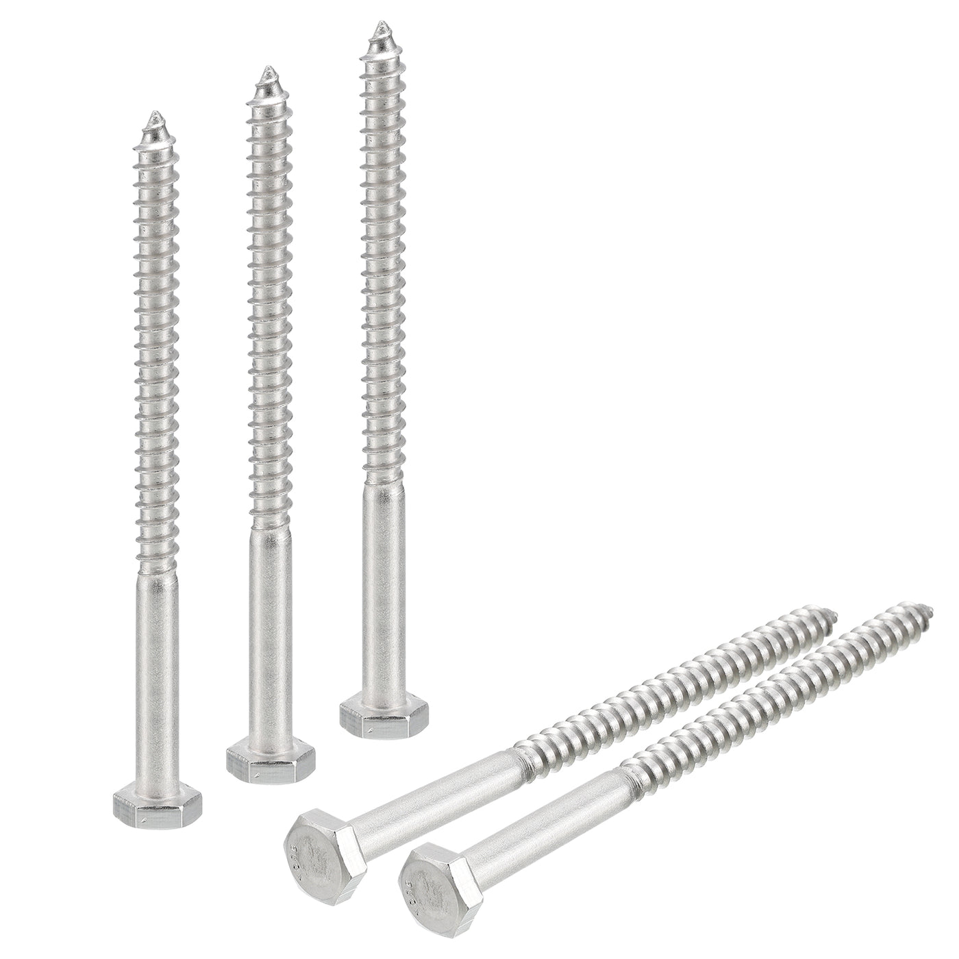 uxcell Uxcell Hex Head Lag Screws Bolts, 10pcs 1/4" x 3-1/2" 304 Stainless Steel Wood Screws
