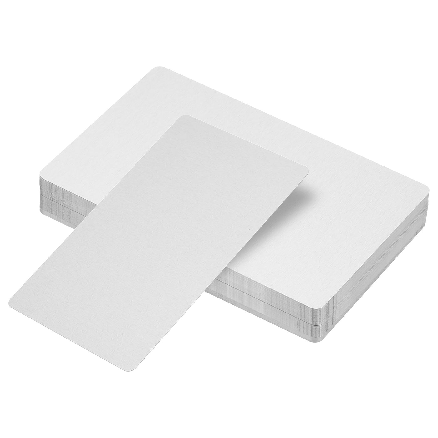 Harfington 0.21mm Metal Business Cards 60 Pcs Name Card Laser Engraving Aluminum, Silver