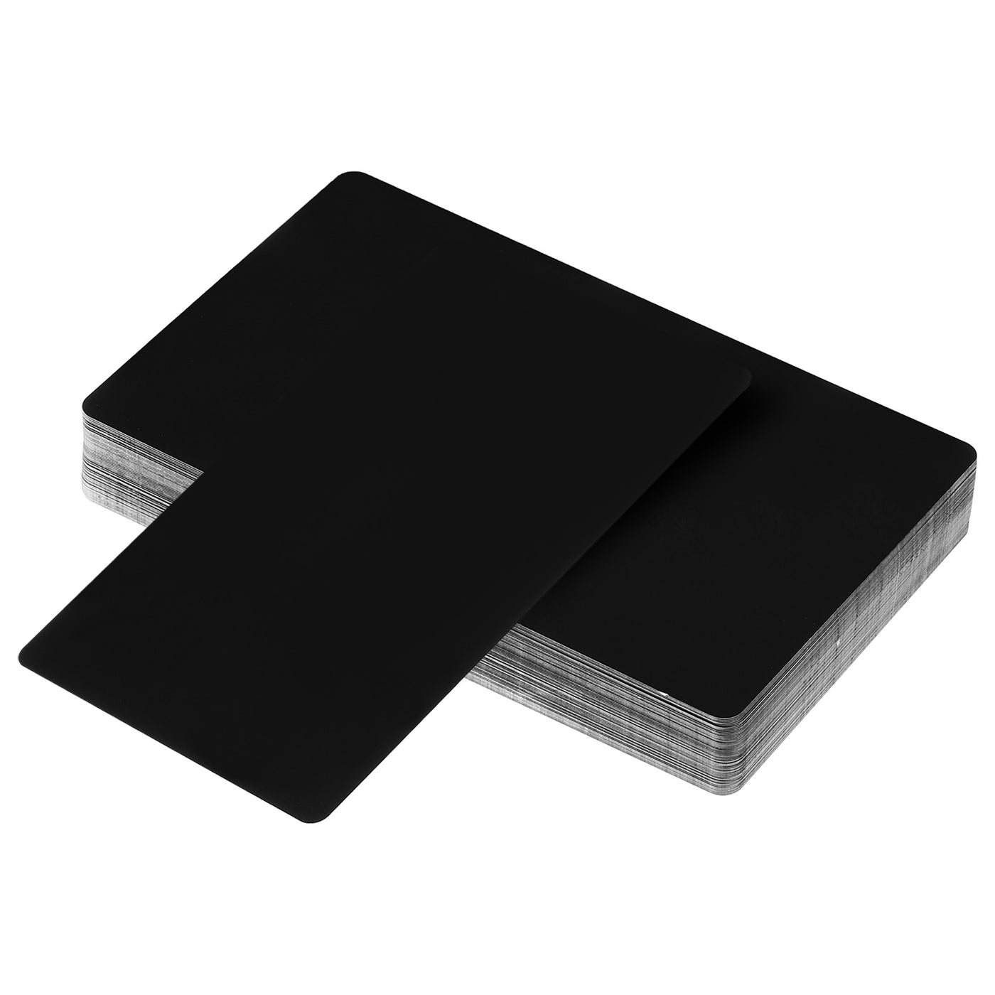 Harfington 0.21mm Metal Business Cards 60 Pcs Name Card Laser Engraving Aluminum, Black