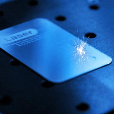 Harfington 0.21mm Metal Business Cards 24pcs Name Card Laser Engraving Aluminum Black Matte