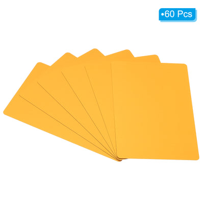 Harfington 0.21mm Metal Business Cards 60 Pcs Name Card Laser Engraving Aluminum, Yellow