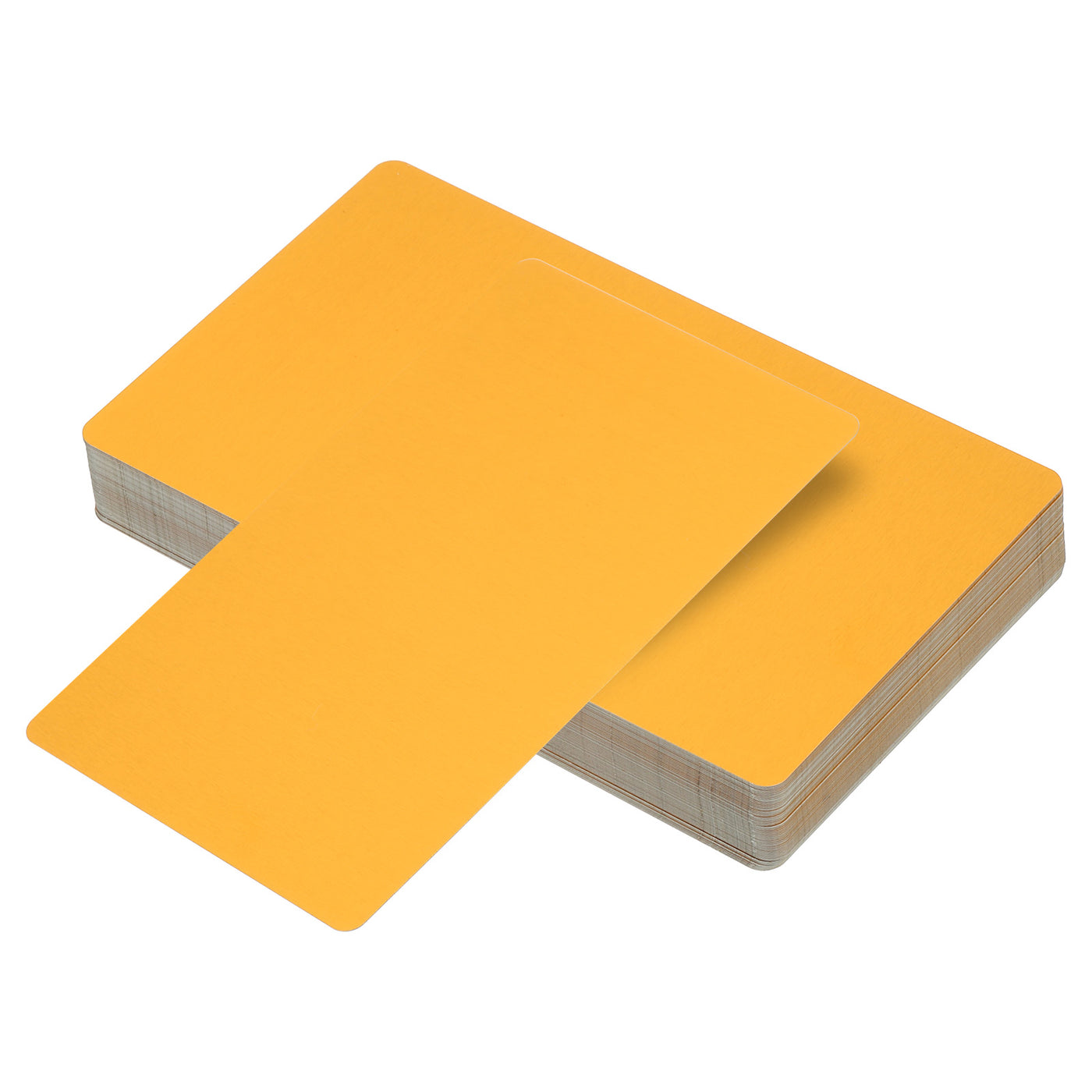 Harfington 0.21mm Metal Business Cards 60 Pcs Name Card Laser Engraving Aluminum, Yellow