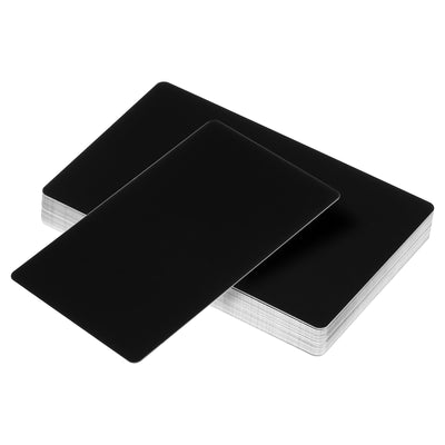 Harfington 0.45mm Metal Business Cards 24 Pcs Name Card Laser Engraving Aluminum, Black