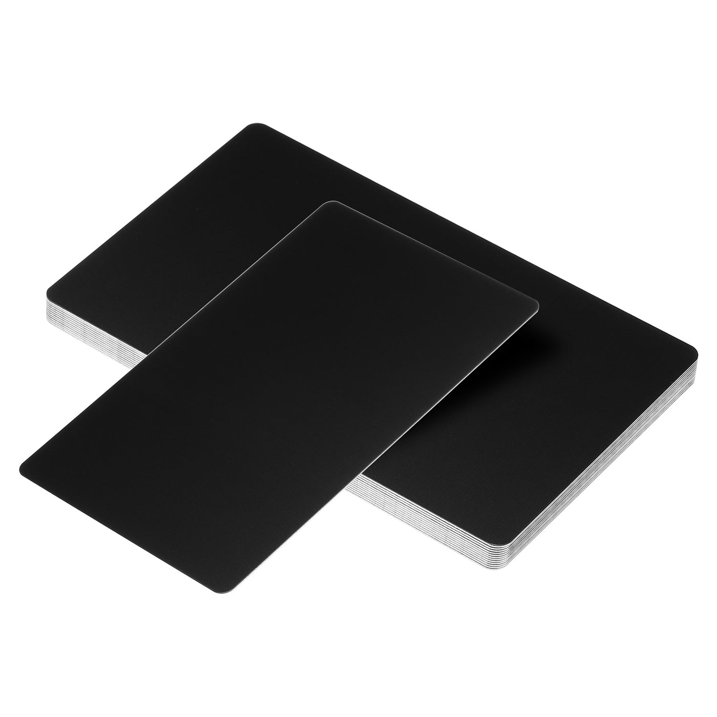 Harfington 0.45mm Metal Business Cards 12pcs Name Card Laser Engraving Aluminum Black Matte