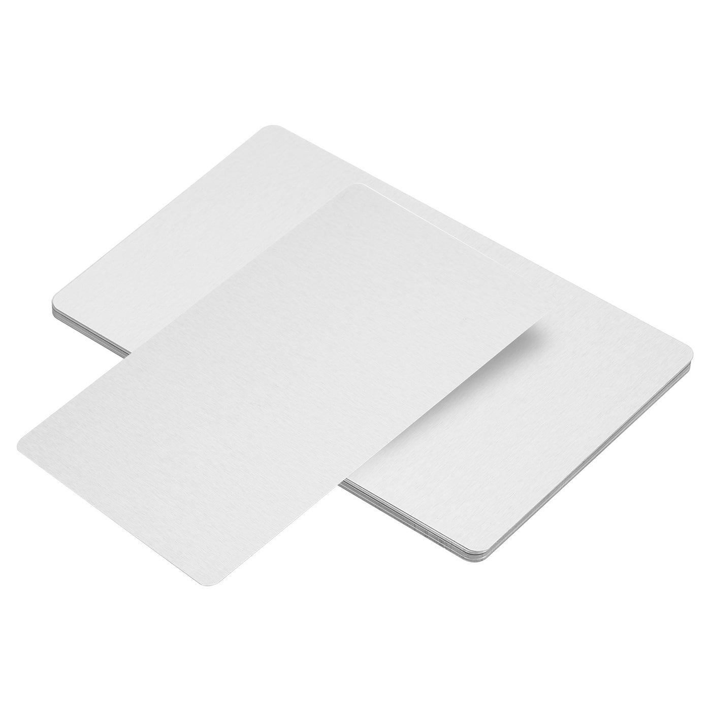 Harfington Metal Business Cards 12 Pcs Name Card Sublimation Engraving Aluminum, Silver