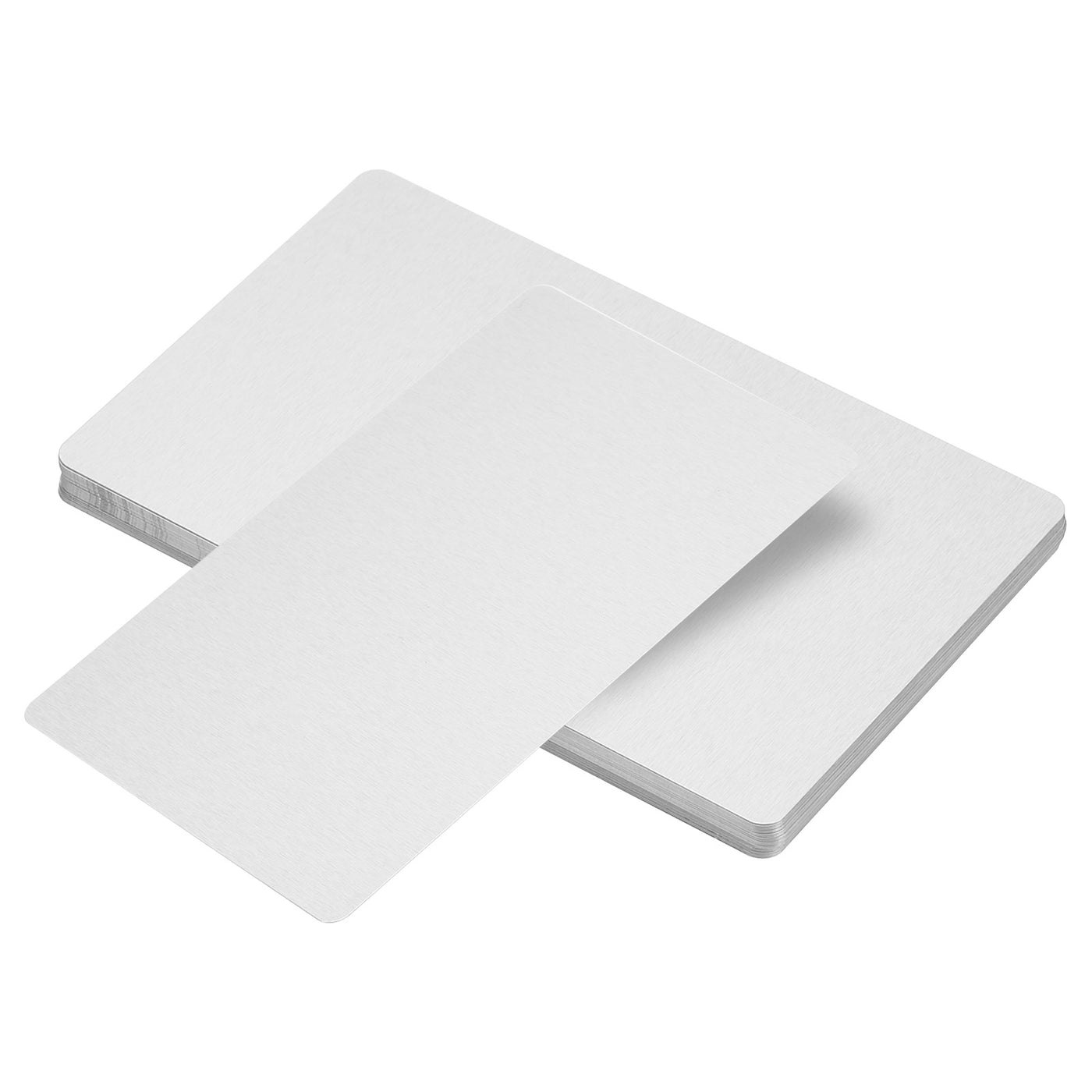 Harfington Metal Business Cards 24 Pcs Name Card Sublimation Engraving Aluminum, Silver