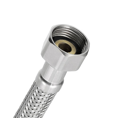 Harfington Uxcell 32 Inch Long Faucet Supply Line Connector, G3/8 Female Compression Thread x G1/2 Female Straight Thread 304 Stainless Steel Water Supply Hose