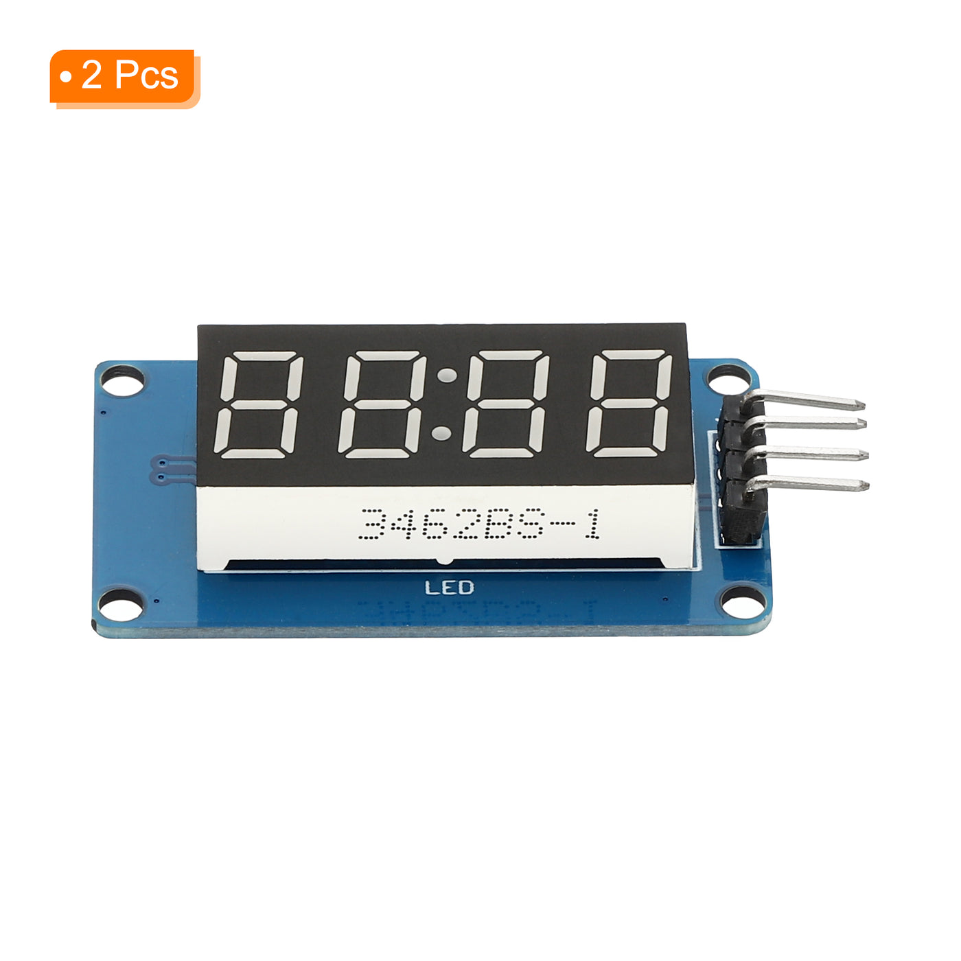 Harfington LED Display Digital Tube, 2 Pcs 4 Digit 7 Segment Common Anode LED Display Module with Driver Chip for Electronic Driver Board, Red