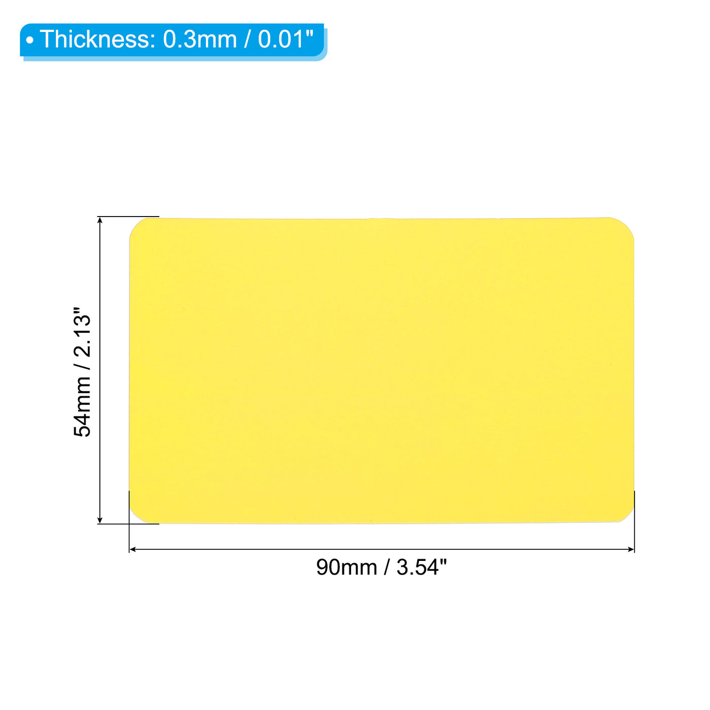 Harfington 3.5" x 2" Blank Paper Business Cards, 90 Pack Small Index Flash Cards , Yellow