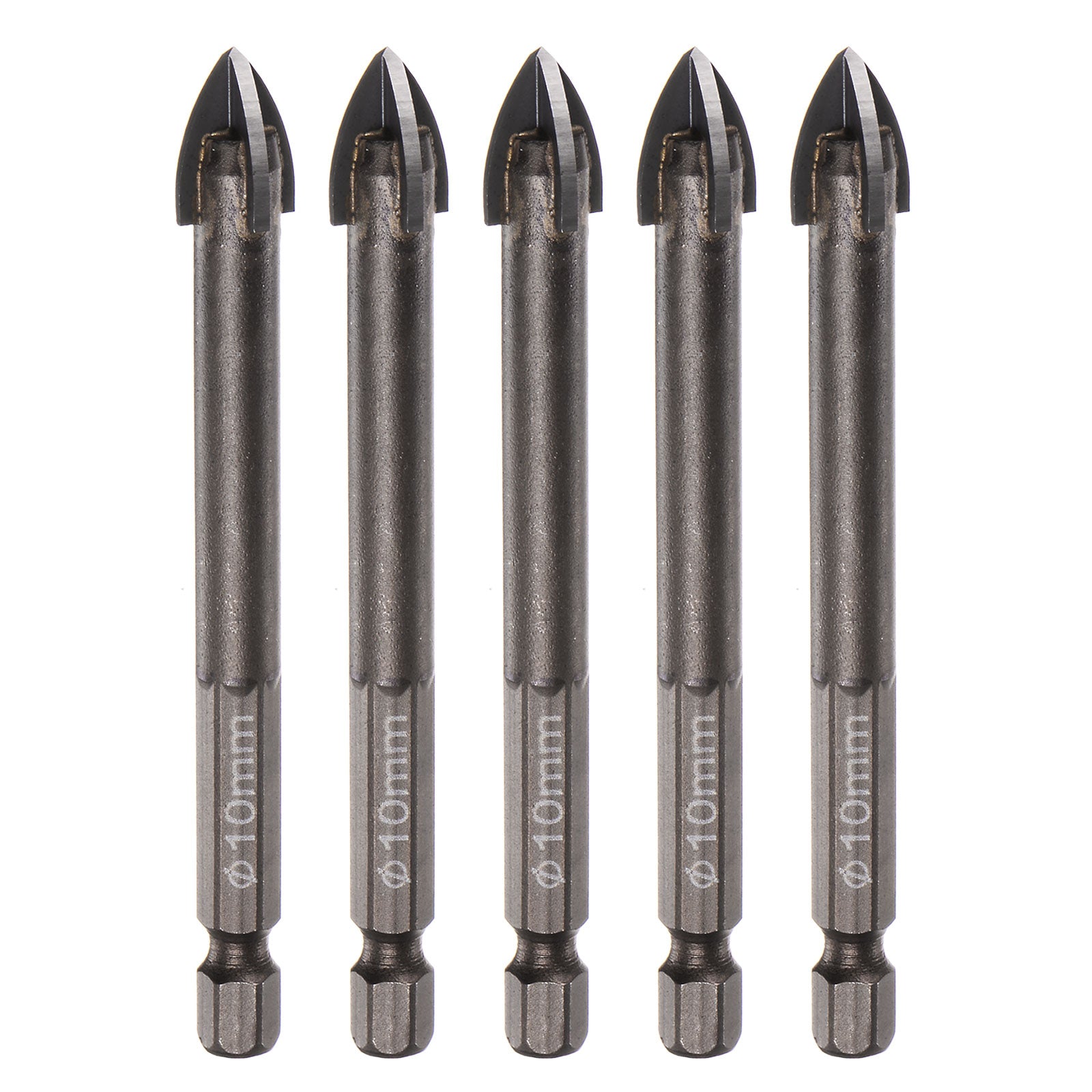 5pcs Titanium Masonry Drill Bit 10mm Triangle Drill Bit W Hex Shank ...
