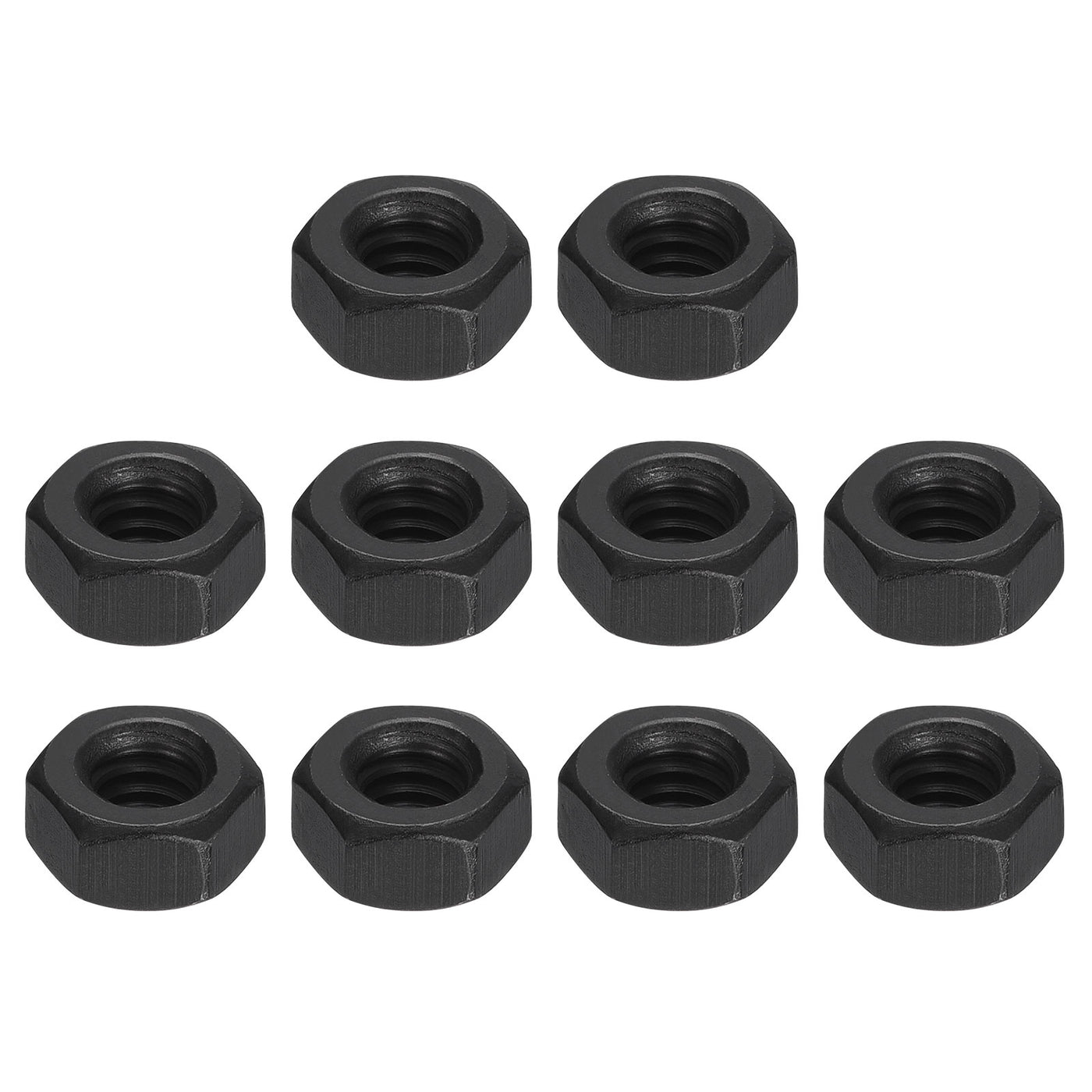 uxcell Uxcell Hex Nuts, Carbon Steel Black Oxide Hexagon Nut for Screw Bolt