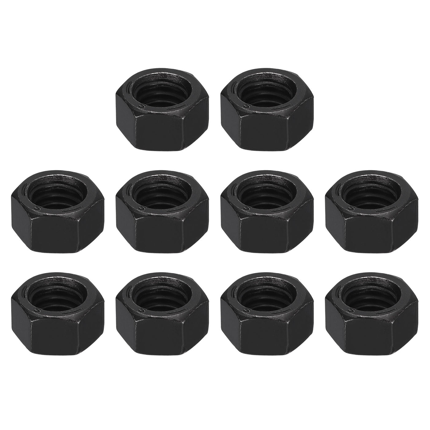 uxcell Uxcell Hex Nuts Carbon Steel Black Oxide Hexagon Nut for Screw Bolt