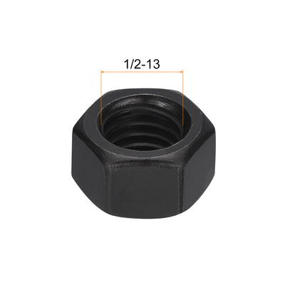 Harfington Uxcell Hex Nuts Carbon Steel Black Oxide Hexagon Nut for Screw Bolt