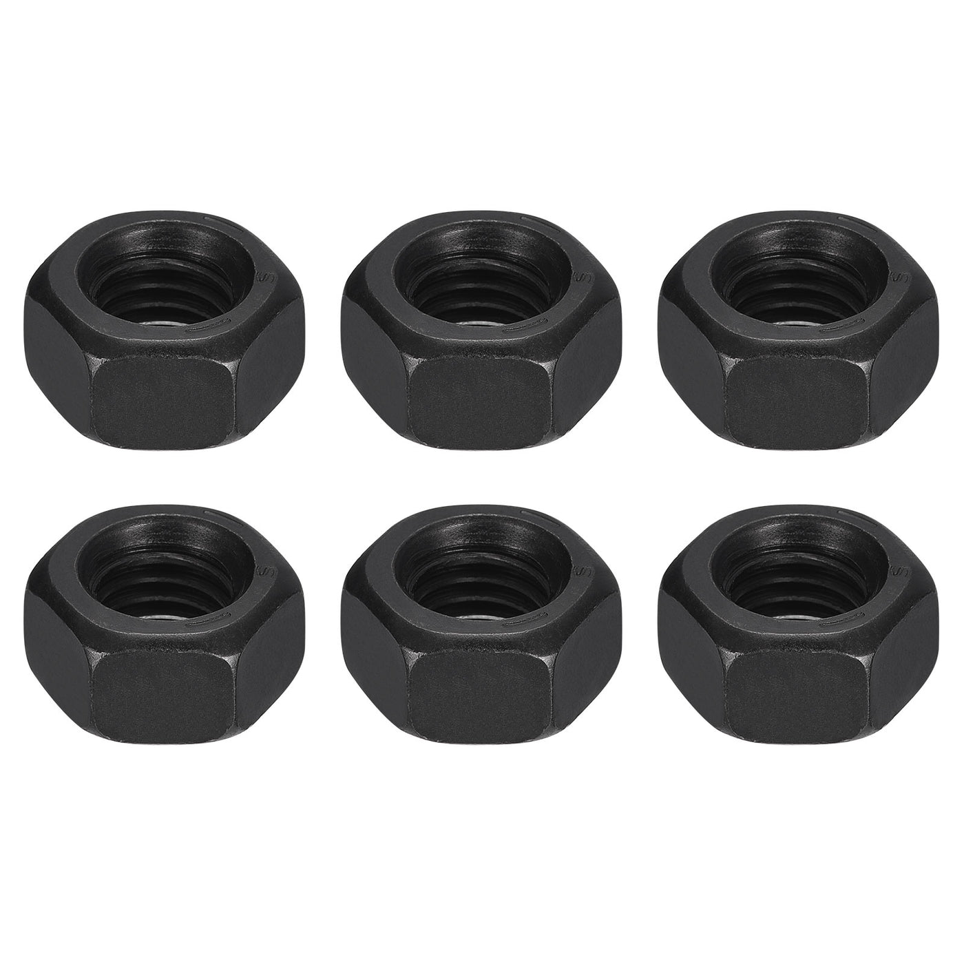 uxcell Uxcell Hex Nuts Carbon Steel Black Oxide Hexagon Nut for Screw Bolt
