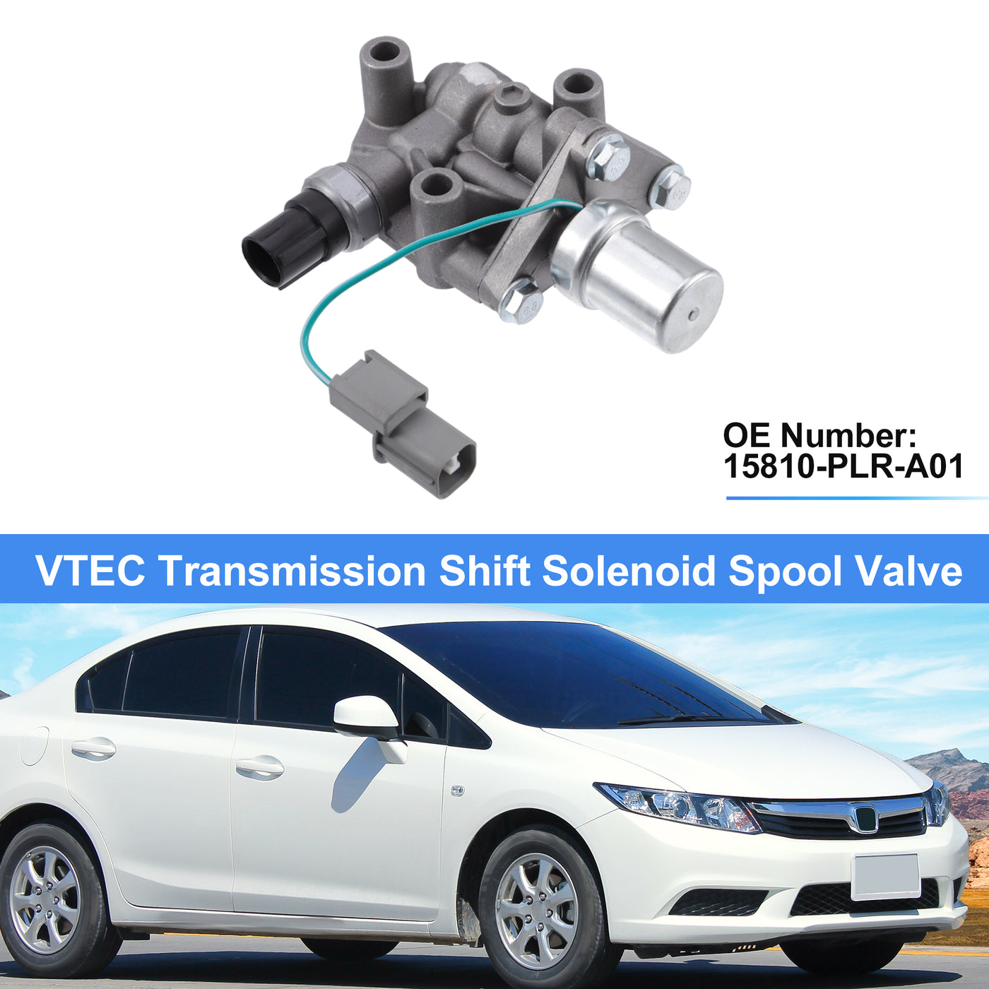 X AUTOHAUX VTEC Transmission Shift Solenoid Spool Valve for Honda Civic for Acura EL 1.7L 2001 2002 2003 2004 2005 15810-PLR-A01