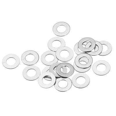 Harfington Uxcell M3 304 Stainless Steel Flat Washers, 50pcs 3x6x0.2mm Ultra Thin Flat Spacers