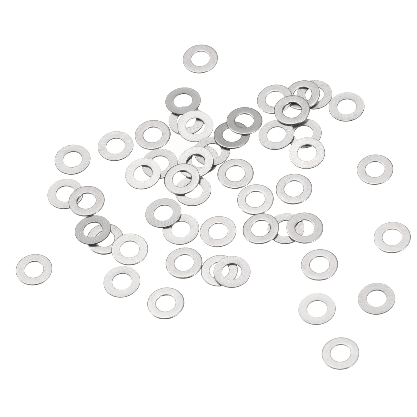 uxcell Uxcell M3 304 Stainless Steel Flat Washers, 50pcs 3x6x0.3mm Ultra Thin Flat Spacers